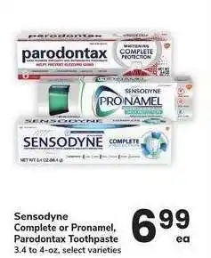Albertsons Sensodyne Complete or Pronamel, Parodontax Toothpaste - 3.4 to 4-oz, select varieties offer