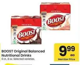 Albertsons BOOST Original Balanced Nutritional Drinks - 6 ct., 8 oz. Selected varieties offer