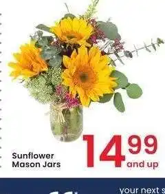 Albertsons Sunflower Mason Jars offer