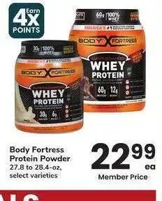 Albertsons Body Fortress Protein Powder - 27.8 to 28.4 - oz, select varieties offer