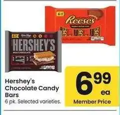 Albertsons Hershey's Chocolate Candy Bars - 6 pk. Selected varieties offer
