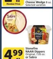 Albertsons Stonefire NAAN Dippers Original 7.05 oz. or Sabra Hummus 10 oz. - Selected varieties offer