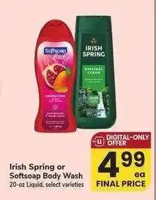 Albertsons Irish Spring or Softsoap Body Wash - 20-oz Liquid, select varieties offer