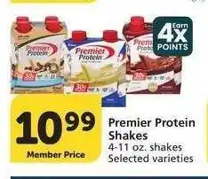 Albertsons Premier Protein Shakes - 4-11 oz. shakes Selected varieties offer