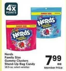 Albertsons Nerds Family Size Gummy Clusters Stand-Up Bag Candy - 18.5 - oz, select varieties offer
