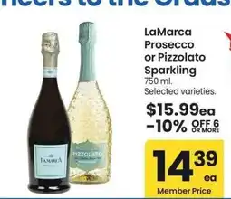 Albertsons LaMarca Prosecco or Pizzolato Sparkling - 750 ml. Selected varieties offer
