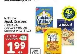 Albertsons Nabisco Snack Crackers - 3.5-8.5 oz. Selected varieties Member Price: $4.29 offer