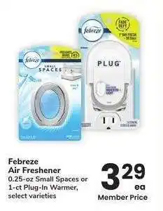 Albertsons Febreze Air Freshener - 0.25-oz Small Spaces or 1-ct Plug-In Warmer, select varieties offer