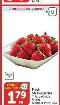 Albertsons Fresh Strawberries - 1 lb. package Member Price: 2/$7 offer