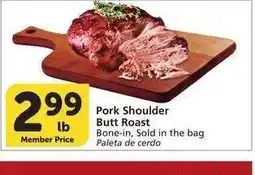 Albertsons Pork Shoulder Butt Roast - Bone - in, Sold in the bag offer