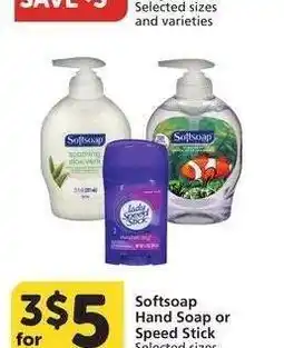 Albertsons Softsoap Hand Soap or Speed Stick - Selected sizes and varieties offer