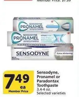 Albertsons Sensodyne, Pronamel or Paradontax Toothpaste - 3.4-4 oz. Selected varieties offer