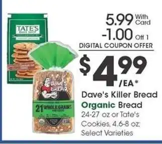 Kroger Dave's Killer Bread Organic Bread offer