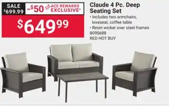 Ace Hardware Claude 4 Pc. Deep Seating Set offer