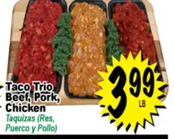 Superior Grocers Taco Trio Beef, Pork, Chicken offer
