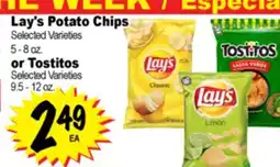 Superior Grocers Lay's Potato Chips 5 - 8 oz. or Tostitos 9.5 - 12 oz offer