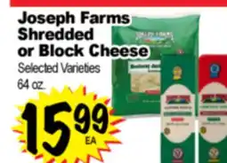 Superior Grocers Joseph Farms Shredded or Block Cheese offer