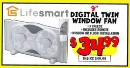 Ollie's Lifesmart 9 DIGITAL TWIN WINDOW FAN offer