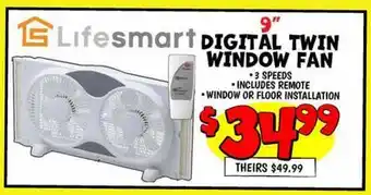 Ollie's Lifesmart 9 DIGITAL TWIN WINDOW FAN offer