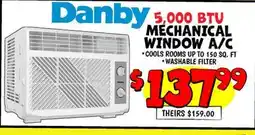 Ollie's Danby 5,000 BTU MECHANICAL WINDOW A/C offer