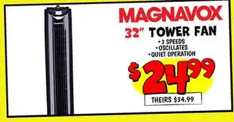 Ollie's MAGNAVOX 32 TOWER FAN offer