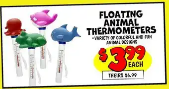 Ollie's FLOATING ANIMAL THERMOMETERS offer