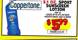Ollie's Coppertone 9.1 OZ. SPORT SUNSCREEN LOTION offer
