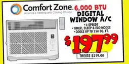 Ollie's Comfort Zone 6,000 BTU DIGITAL WINDOW A/C offer