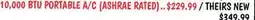 Ollie's 10,000 BTU PORTABLE A/C offer