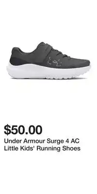Kohl's Under Armour Surge 4 AC Little Kids' Running Shoes offer