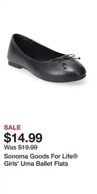 Kohl's Sonoma Goods For Life Girls' Uma Ballet Flats offer