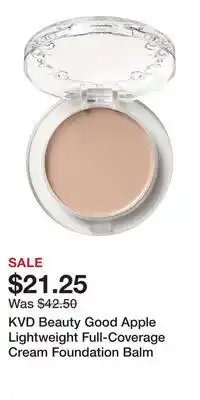 Kohl's KVD Beauty Good Apple Lightweight Full-Coverage Cream Foundation Balm offer