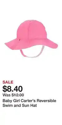 Kohl's Baby Girl Carter's Reversible Swim and Sun Hat offer