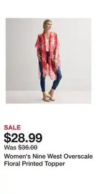 Kohl's Women's Nine West Overscale Floral Printed Topper offer