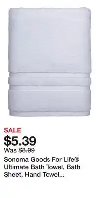 Kohl's Sonoma Goods For Life Ultimate Bath Towel, Bath Sheet, Hand Towel or Washcloth with Hygro Technology offer