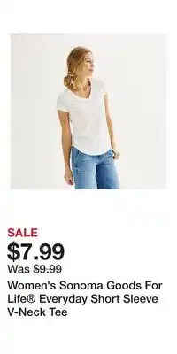 Kohl's Women's Sonoma Goods For Life Everyday Short Sleeve V-Neck Tee offer
