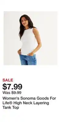 Kohl's Women's Sonoma Goods For Life High Neck Layering Tank Top offer