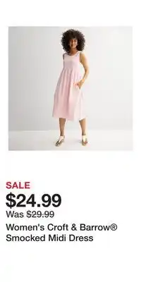 Kohl's Women's Croft & Barrow Smocked Midi Dress offer