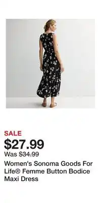 Kohl's Women's Sonoma Goods For Life Femme Button Bodice Maxi Dress offer
