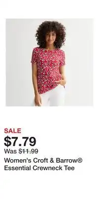 Kohl's Women's Croft & Barrow Essential Crewneck Tee offer
