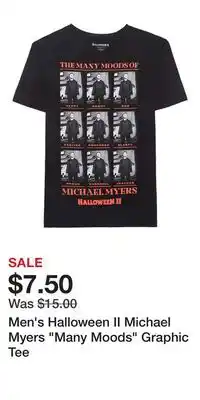 Kohl's Men's Halloween II Michael Myers Many Moods Graphic Tee offer