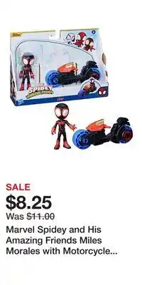 Kohl's Marvel Spidey and His Amazing Friends Miles Morales with Motorcycle by Hasbro offer