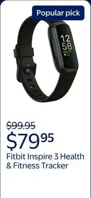 Walmart Fitbit Inspire 3 Health & Fitness Tracker offer