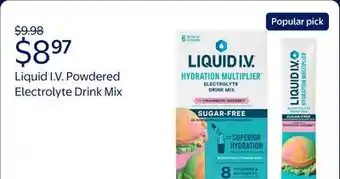 Walmart Liquid I.V. Rainbow Sherbet Sugar-Free Hydration Multiplier Powdered Electrolyte Drink Mix offer