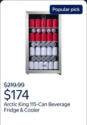 Walmart Arctic King 115-Can Beverage Fridge & Cooler, Stainless Steel Look, ARV115B1AST offer