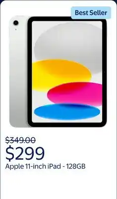 Walmart 2025 Apple 11-inch iPad A16 Wi-Fi 128GB - Silver offer