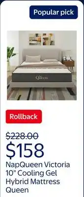 Walmart NapQueen Victoria 10 Cooling Gel Hybrid Mattress Queen offer