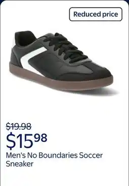 Walmart Men's No Boundaries Soccer Sneaker offer