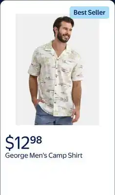 Walmart George Men's and Big Men's Camp Shirt offer