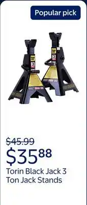 Walmart Torin Black Jack 3 Ton Jack Stands, Black, T43002W offer